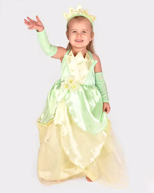 DRESS PRINCESS LIGHT GREEN w ACC