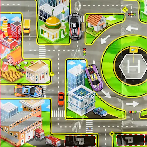 CAR w MAP PLAYSET 5pcs pb