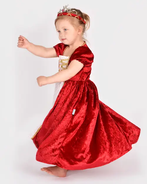 PRINCESS DRESS VELVET RED