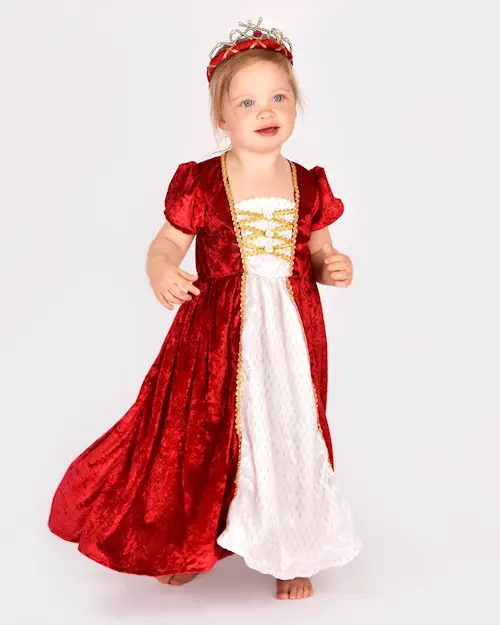 PRINCESS DRESS VELVET RED