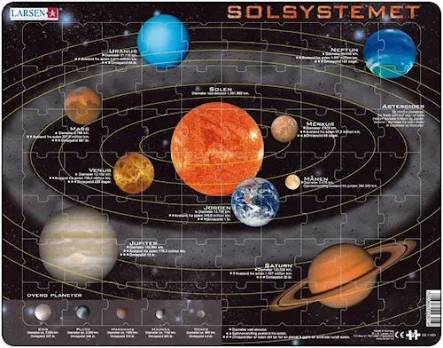 PUZZLE SOLAR SYSTEM SWEDISH 70pcs