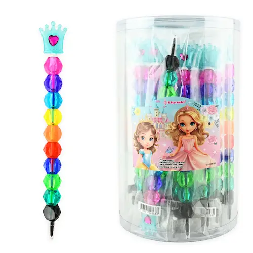 STACKING CRAYONS DIAMOND w CROWN 10 COLOURS