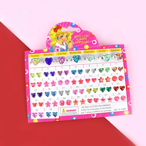 RING SET HEART 7 DAYS + EAR STICKERS adj