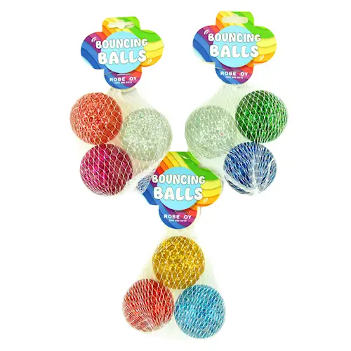BOUNCING BALL GLITTER in NET 3pcs
