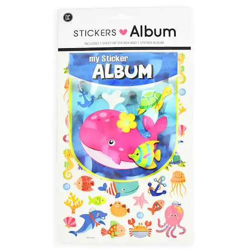 STICKERS w ALBUM SEA ANIMALS
