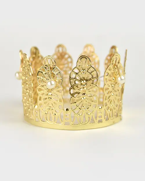 PRINCESS CROWN w PEARLS METAL