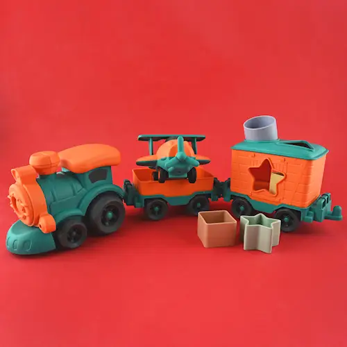 TRAIN w AIRPLANE AND SHAPE SORTER BIOPLASTIC