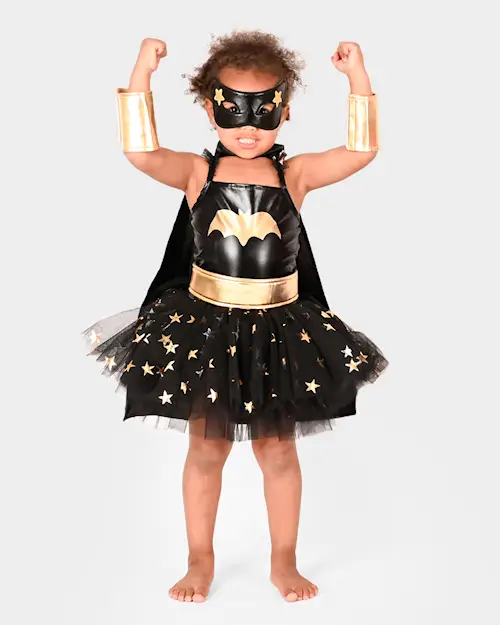 BAT TUTU DRESS w CAPE BLACK