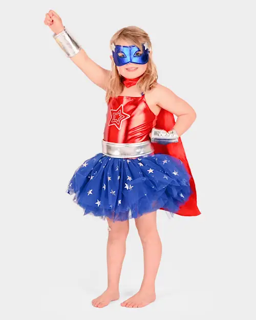 STAR TUTU DRESS w CAPE BLUE
