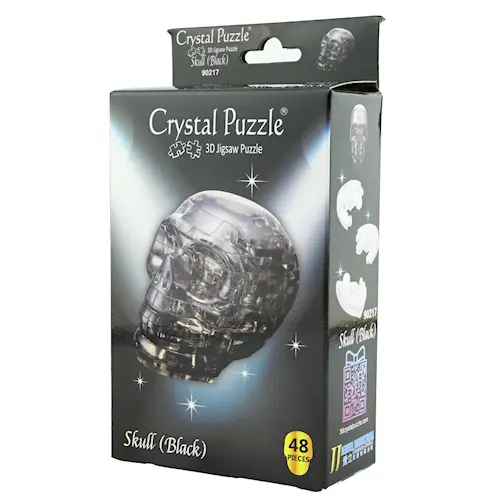CRYSTAL PUZZLE SKULL BLACK 48pcs