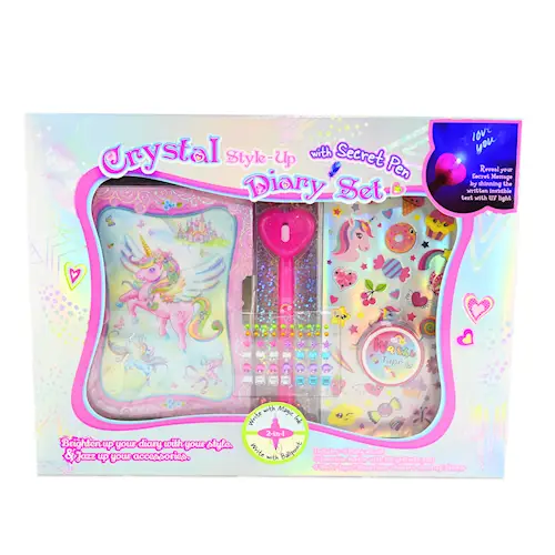 DIARY SET w SECRET PEN UNICORN 5pcs