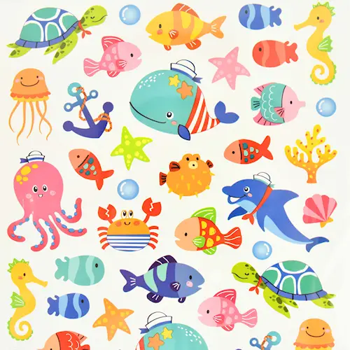 STICKERS w ALBUM SEA ANIMALS
