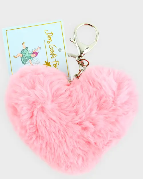 KEYRING FLUFFY HEART