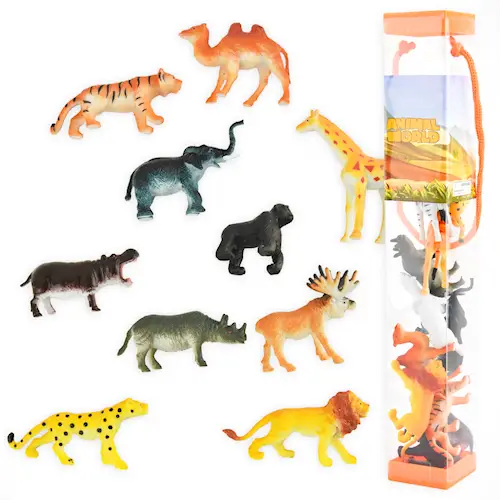 WILD ANIMALS IN TUBE 12pcs