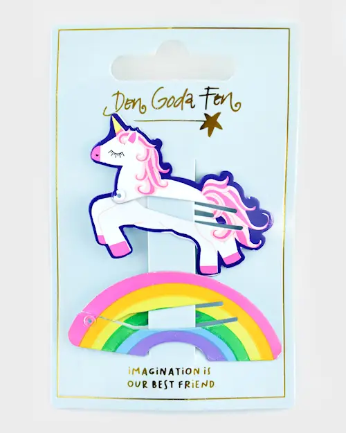 HAIR CLIP UNICORN RAINBOW 2pcs