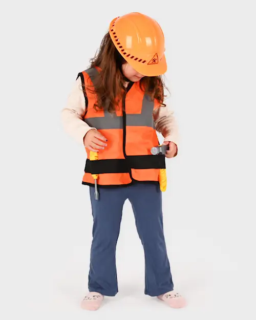 CONSTRUCTION WORKER VEST w HAT