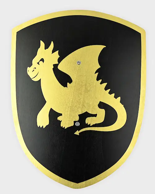 SHIELD WOOD, DRAGON  BLACK/GOLD