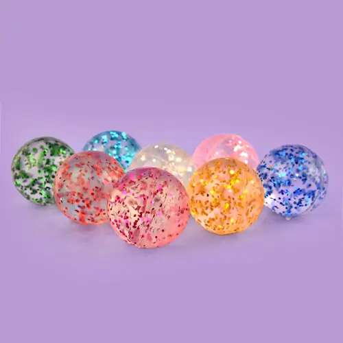 BOUNCING BALL GLITTER in NET 7pcs