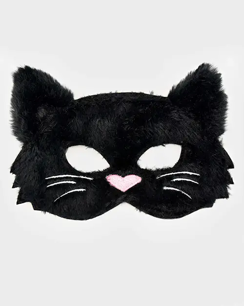 MASK CAT BLACK FLUFFY