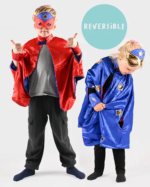 CAPE w ACCESSORIES BLUE/RED