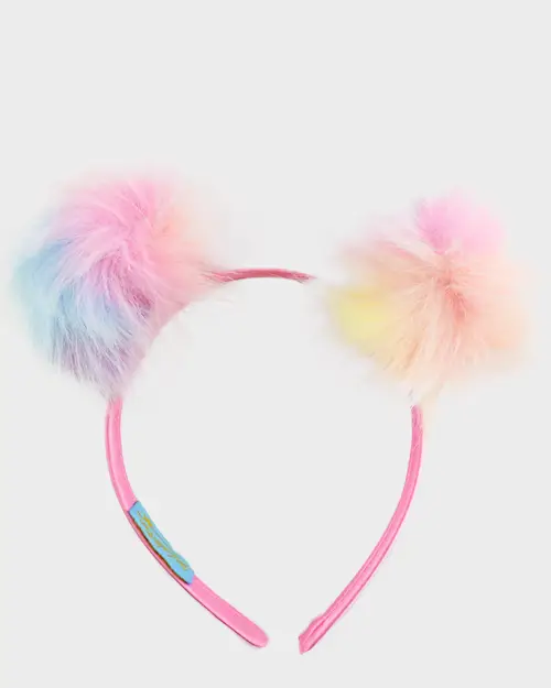 HEADBAND w FUR POMPOM