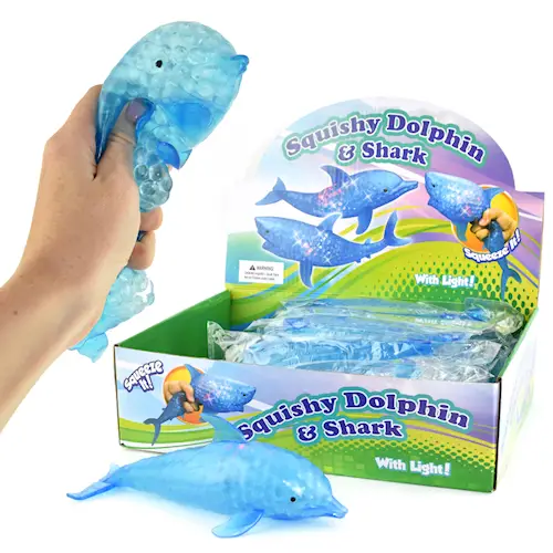 SQUEEZE DOLPHIN BEADS w LIGHT B/O