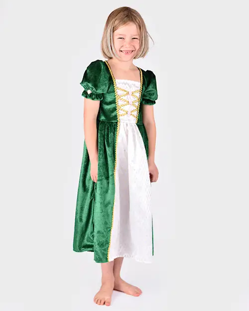 PRINCESS DRESS VELVET GREEN