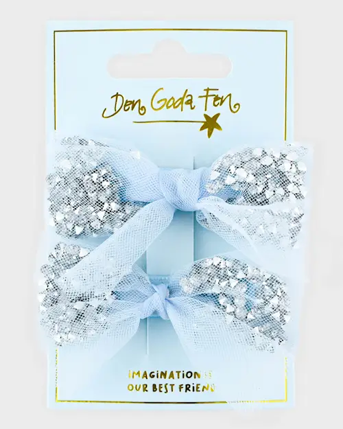 HAIR CLIPS BLUE RHINESTONES 2PCS SET