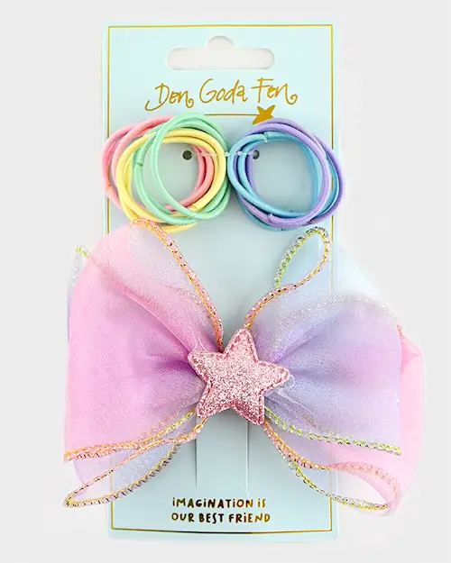 HAIR ELASTICS + HAIR CLIP STAR 16pcs