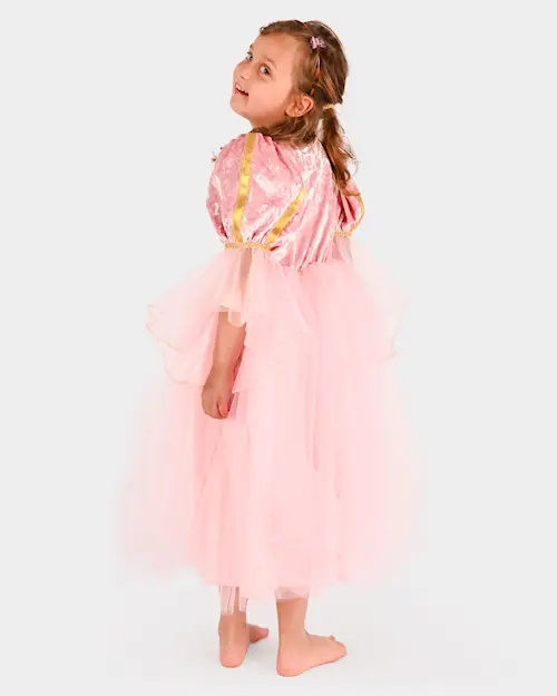 DRESS PRINCESS PINK w BRAID