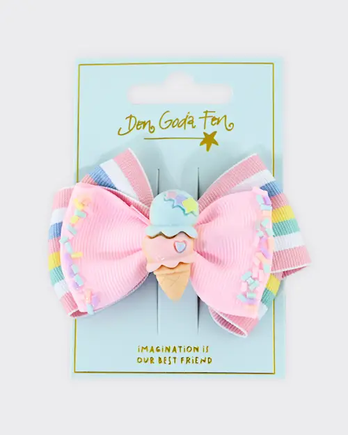 HAIR CLIP WITH ICE-CREAM PINK and BLUE