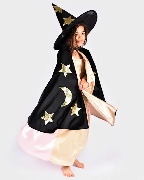 CAPE w HAT VELVET  BLACK