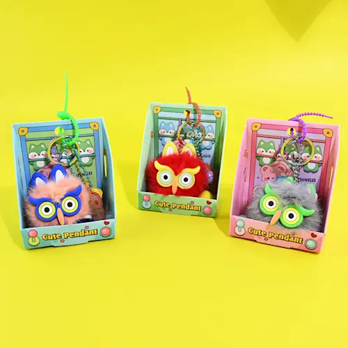 KEYRING FLUFFY OWL