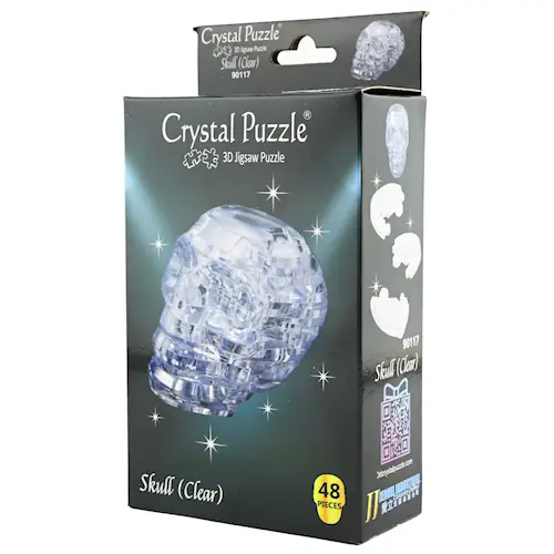 CRYSTAL PUZZLE SKULL CLEAR 48pcs