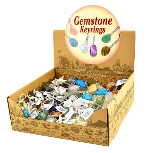 KEYRING GEMSTONE 50pcs