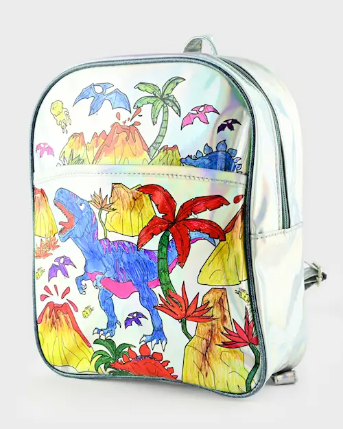 BACKPACK COLORING DINOSAUR W PENCILS
