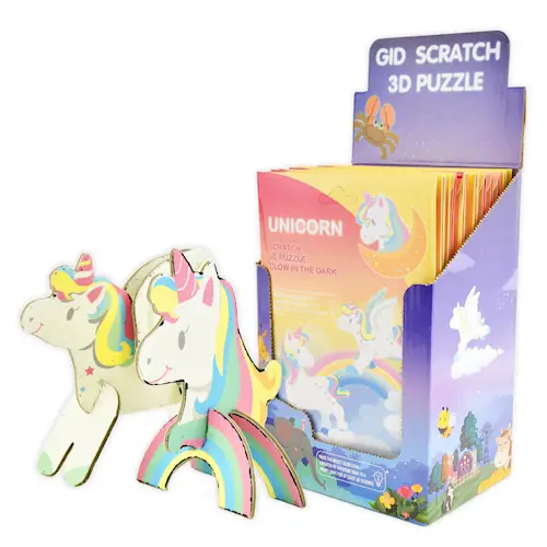 SCRATCH PUZZLE UNICORN 3D gid 2pcs
