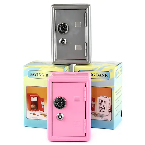 SAFE COIN SAVER w CODE LOCK & KEY