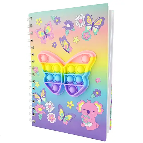NOTEBOOK SPIRAL POP IT BUTTERFLY A5