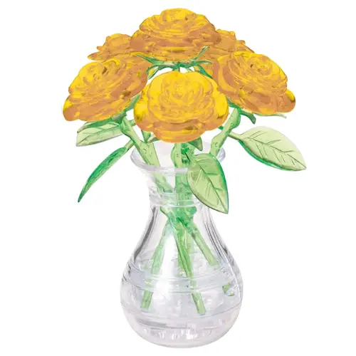 CRYSTAL PUZZLE SIX ROSES YELLOW 47pcs