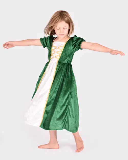 PRINCESS DRESS VELVET GREEN