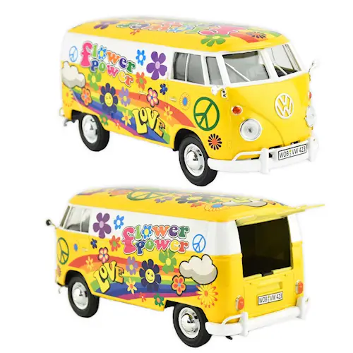 CAR VOLKSWAGEN T2 FLOWER POWER 1:24