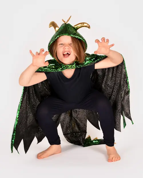DRAGON COSTUME w WINGS GREEN
