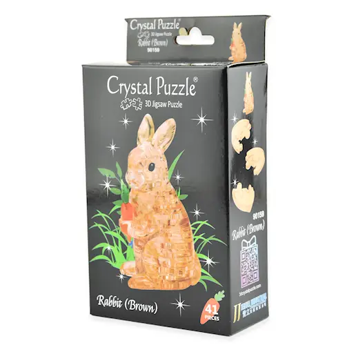 CRYSTAL PUZZLE RABBIT BROWN 41pcs