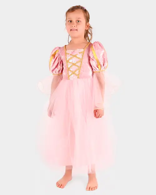 DRESS PRINCESS PINK w BRAID
