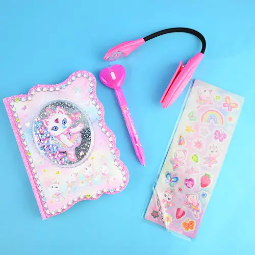 DIARY SET w SECRET PEN CATICORN 4pcs