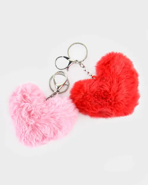 KEYRING FLUFFY HEART