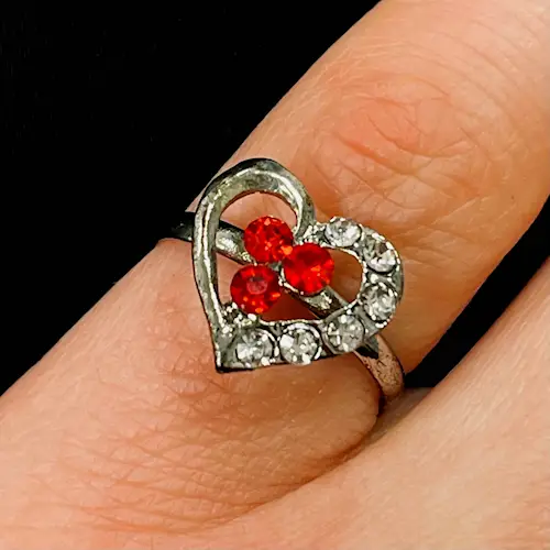 RING HEART SILVER adj