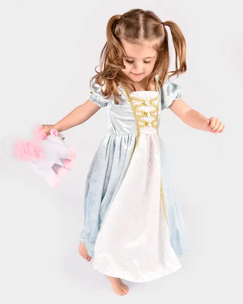 PRINCESS DRESS VELVET LIGHT BLUE