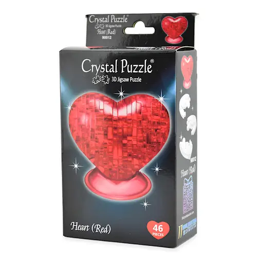 CRYSTAL PUZZLE RED HEART 46pcs